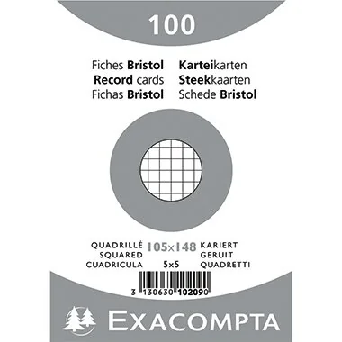 EXACOMPTA Karteikarten, DIN A6, kariert, weiß (EAN: 3130630102090)