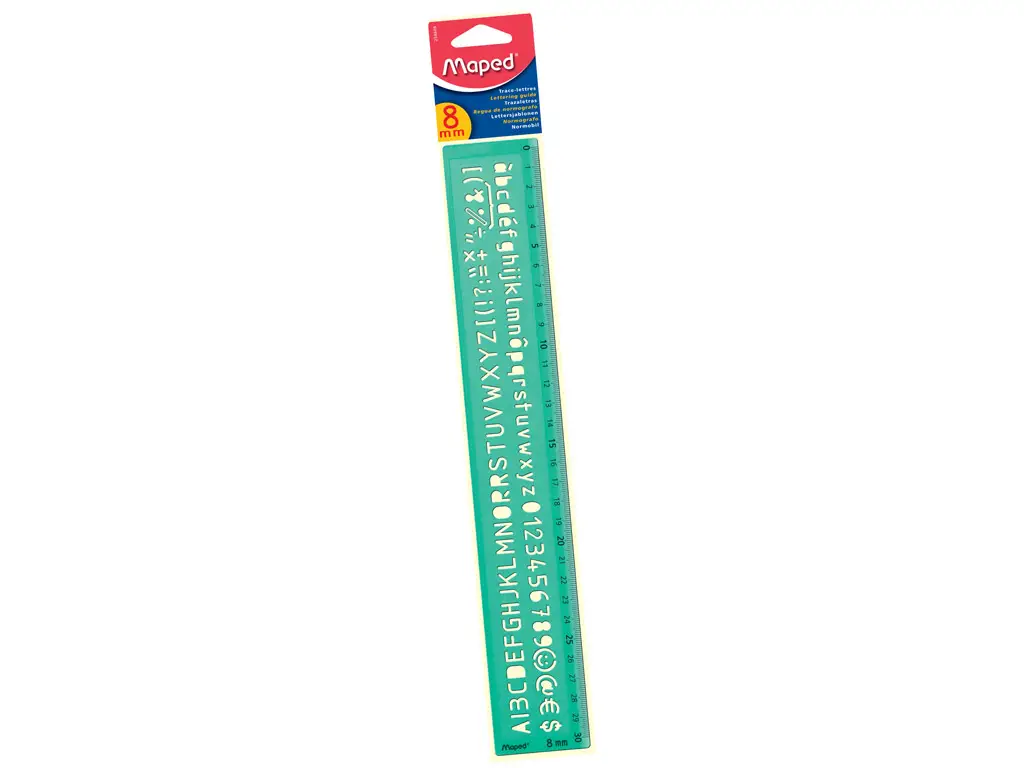 Maped Schriftschablone, Schrifthöhe: 8 mm, grün-transparent (EAN: 3154142586087)
