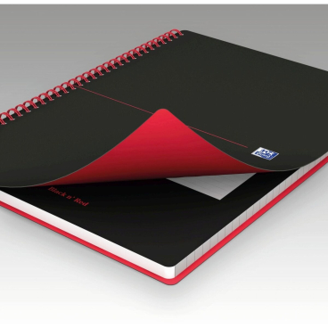 Oxford Spiralbuch Office "Black n' Red", DIN A5, liniert, PP (EAN: 4006140009350)