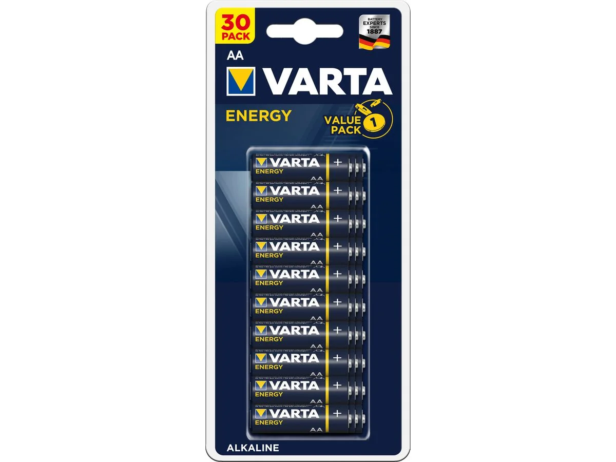 VARTA Alkaline Batterie Energy, Mignon (AA/LR6), 30er Pack (EAN: 4008496978199)