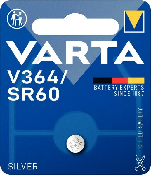 VARTA Silber-Oxid Uhrenzelle, V364 (SR60), 1,55 Volt (EAN: 4008496245734)