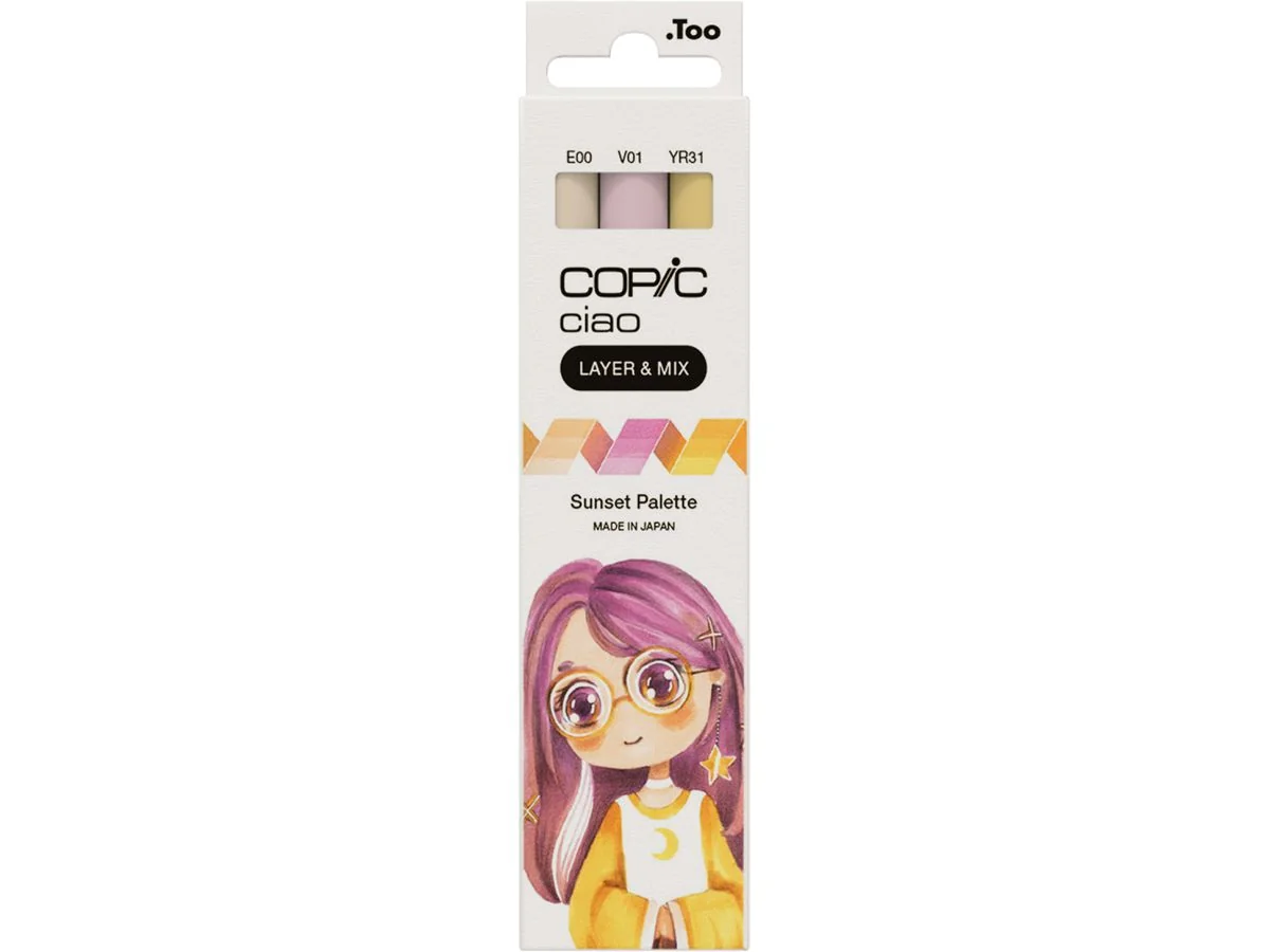 COPIC Marker ciao, 3er Set "Sunset Palette", E00, V01, YR31 (EAN: 4013695266794)