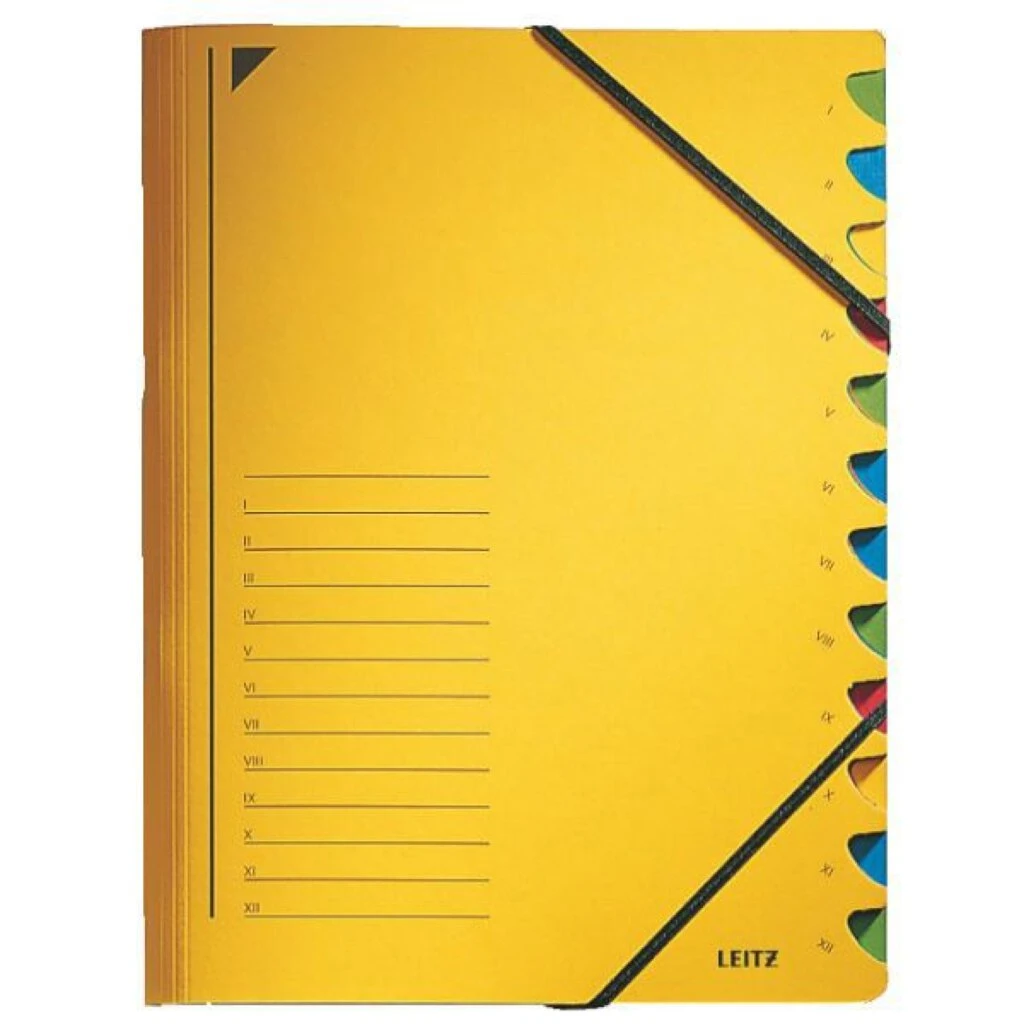 LEITZ Ordnungsmappe, DIN A4, Karton, 12 Fächer, gelb (EAN: 4002432329076)