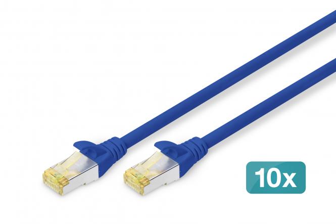 DIGITUS Patchkabel, Kat. 6A, S/FTP, 2,0 m, blau, Set (EAN: 4016032469155)
