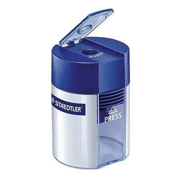 STAEDTLER Spitzdose, rund, silber, blauer Deckel (EAN: 4007817511046)