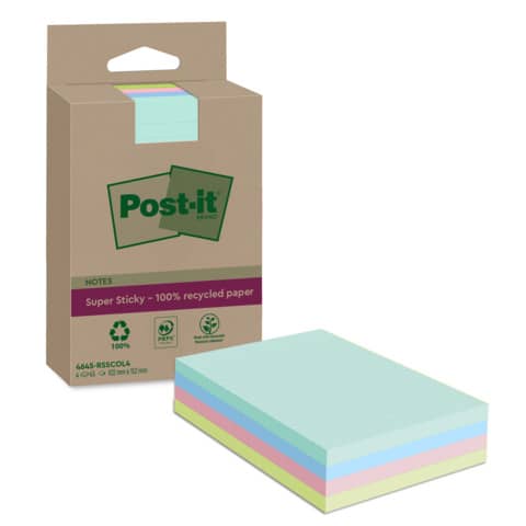 Post-it Haftnotizen super sticky Recycling notes, liniert (EAN: 4064035142889)