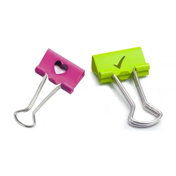 RAPESCO Foldback-Klammern, (B)19 mm, rosa, Emoji (EAN: 5018505025423)