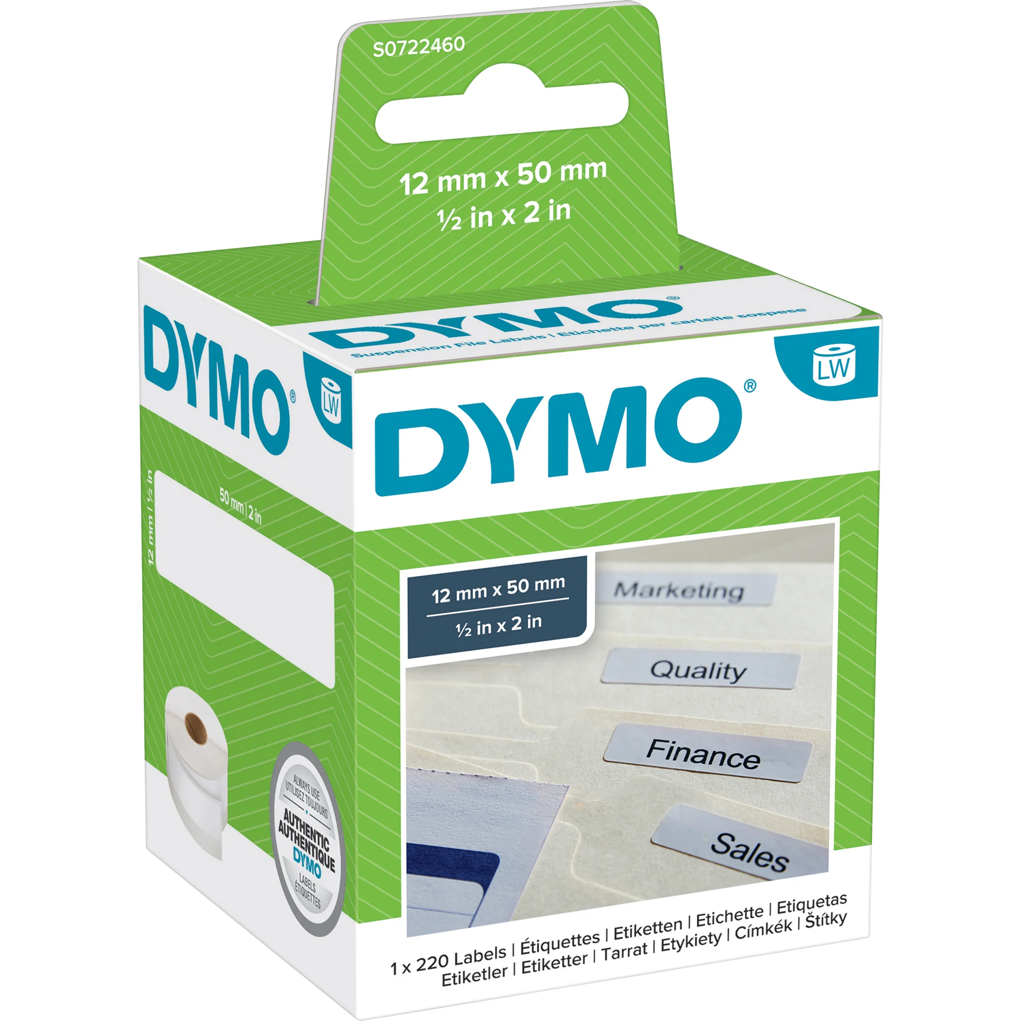 DYMO LabelWriter-Hängeablage-Etiketten, 50 x 12 mm, weiß (EAN: 5411313990172)