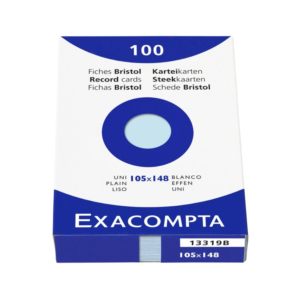 EXACOMPTA Karteikarten, DIN A6, blanko, azurblau (EAN: 3130630133193)