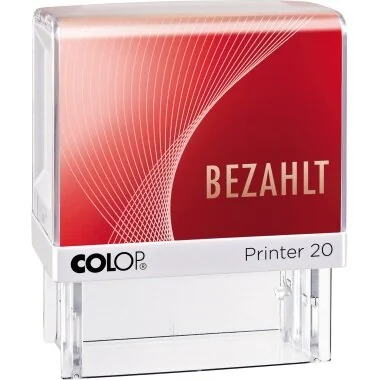 COLOP Textstempel Printer 20 "BEZAHLT", mit Textplatte, rot (EAN: 9004362395133)