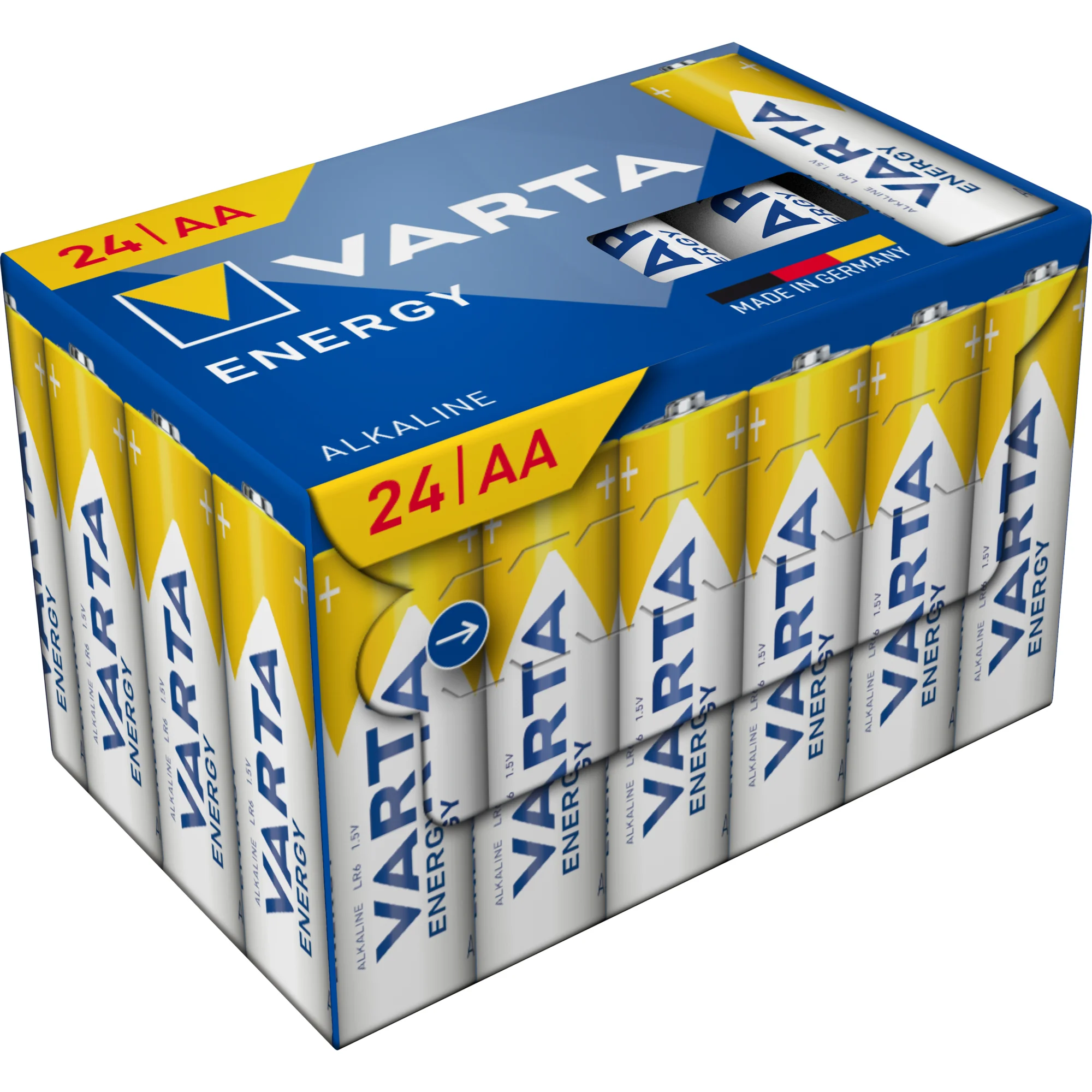 VARTA Alkaline Batterie Energy, 24er Cube Pack, Mignon AA (EAN: 4008496129980)