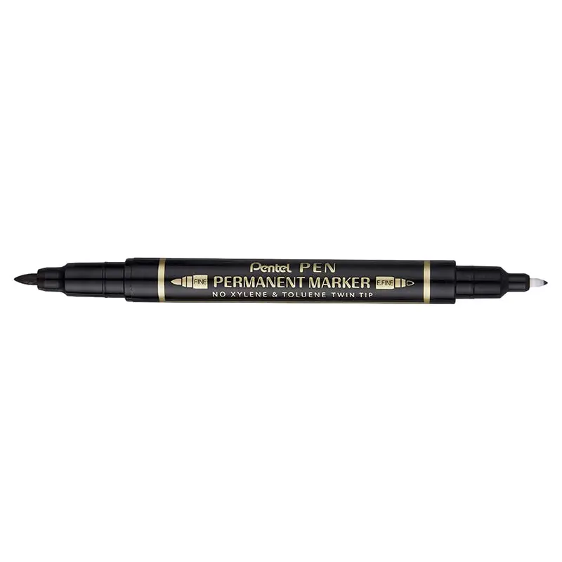 Pentel Permanent-Marker Pen, Doppelspitze, schwarz (EAN: 4711577043869)