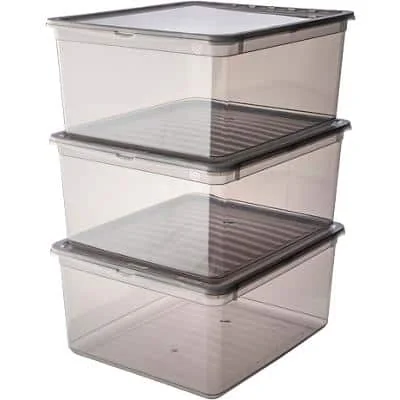 keeeper Aufbewahrungsboxen-Set "bea", 3x 18 L, crystal-grey, grau-transparent (EAN: 4052396092561)