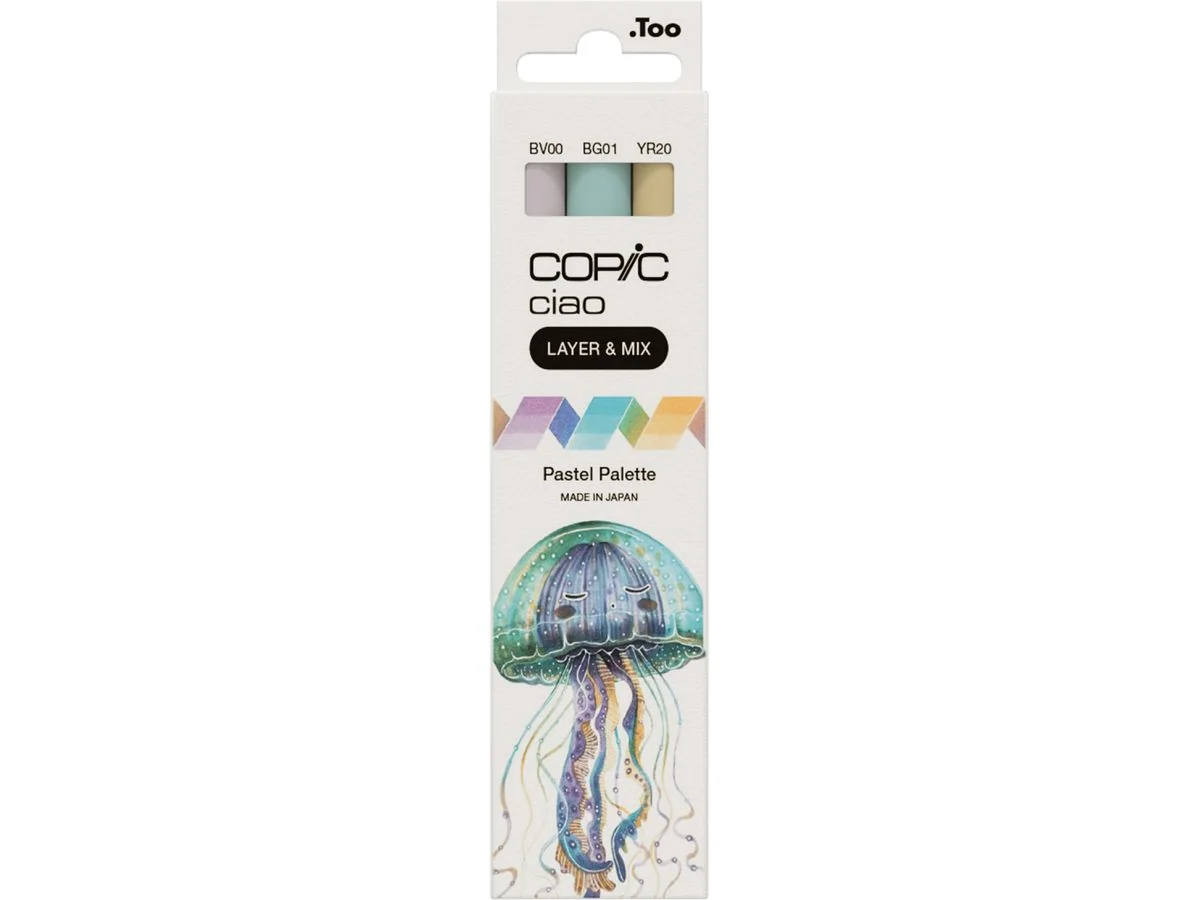 COPIC Marker ciao, 3er Set "Pastel Palette", BV00, BG01, YR20 (EAN: 4013695266725)