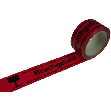 HAPPEL Signalklebeband "Bruchgefahr", 50 mm x 66 m, rot (EAN: 4025648734021)