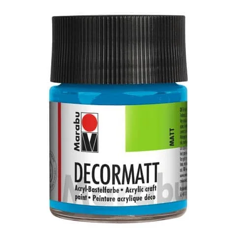 Marabu Acrylfarbe "Decormatt", azurblau, 50 ml, im Glas (EAN: 4007751052292)