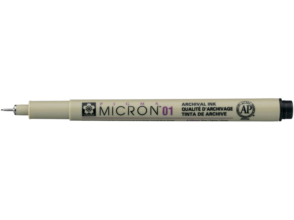 SAKURA Fineliner PIGMA MICRON 01, schwarz (EAN: 0084511306363)