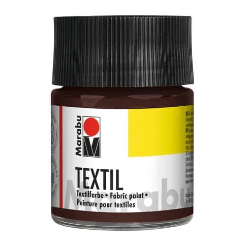 Marabu Textilfarbe "Textil", dunkelbraun, 50 ml, im Glas (EAN: 4007751009173)