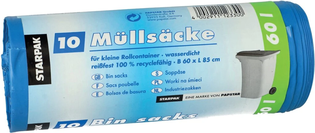 STARPAK Müllsäcke LDPE, 60 Liter, blau (EAN: 4002911123300)