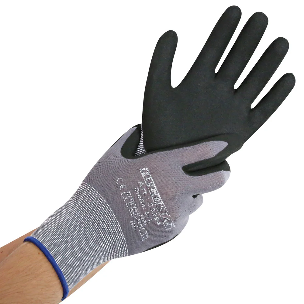 HYGOSTAR Feinstrickhandschuh Ergo Flex, XL, grau/schwarz (EAN: 4015544332933)
