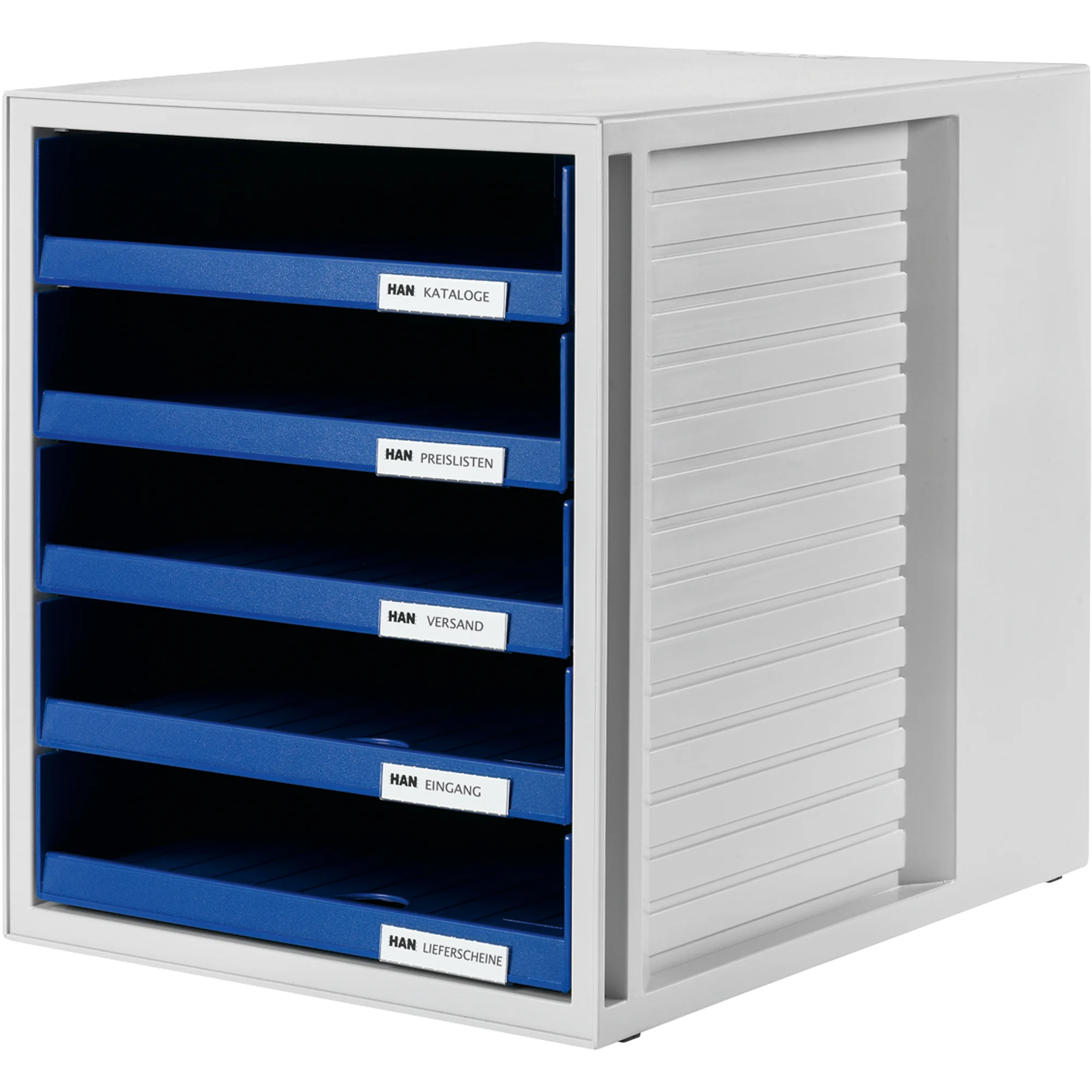 HAN Schubladenbox SCHRANK-SET, 5 offene Schübe, grau/blau (EAN: 4012473140196)