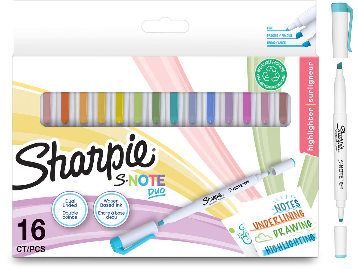 Sharpie Kreativ-Marker S-NOTE DUO, 16er Blisterkarte (EAN: 3026981821158)