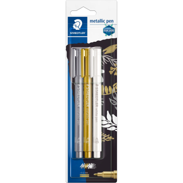 STAEDTLER Permanent-Marker Metallic, Rundspitze, 3er Blister (EAN: 4007817077856)