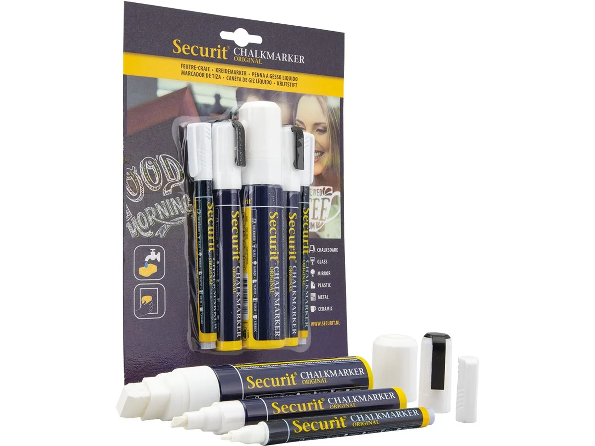 Securit Kreidemarker ORIGINAL, im Mix-Set, weiß (EAN: 8718226496263)