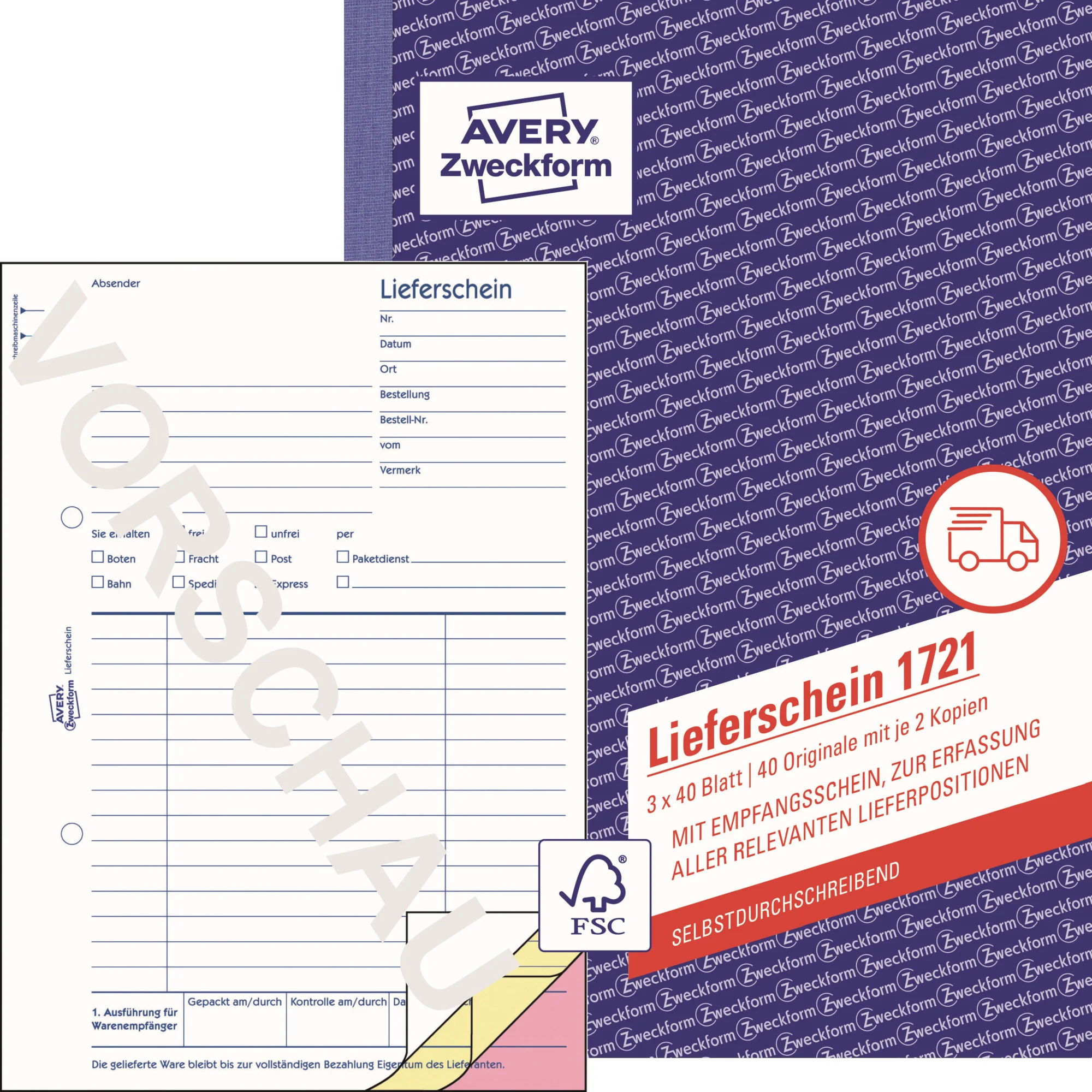 AVERY Zweckform Formularbuch "Liefer-/Empfangsschein", SD (EAN: 4004182017210)