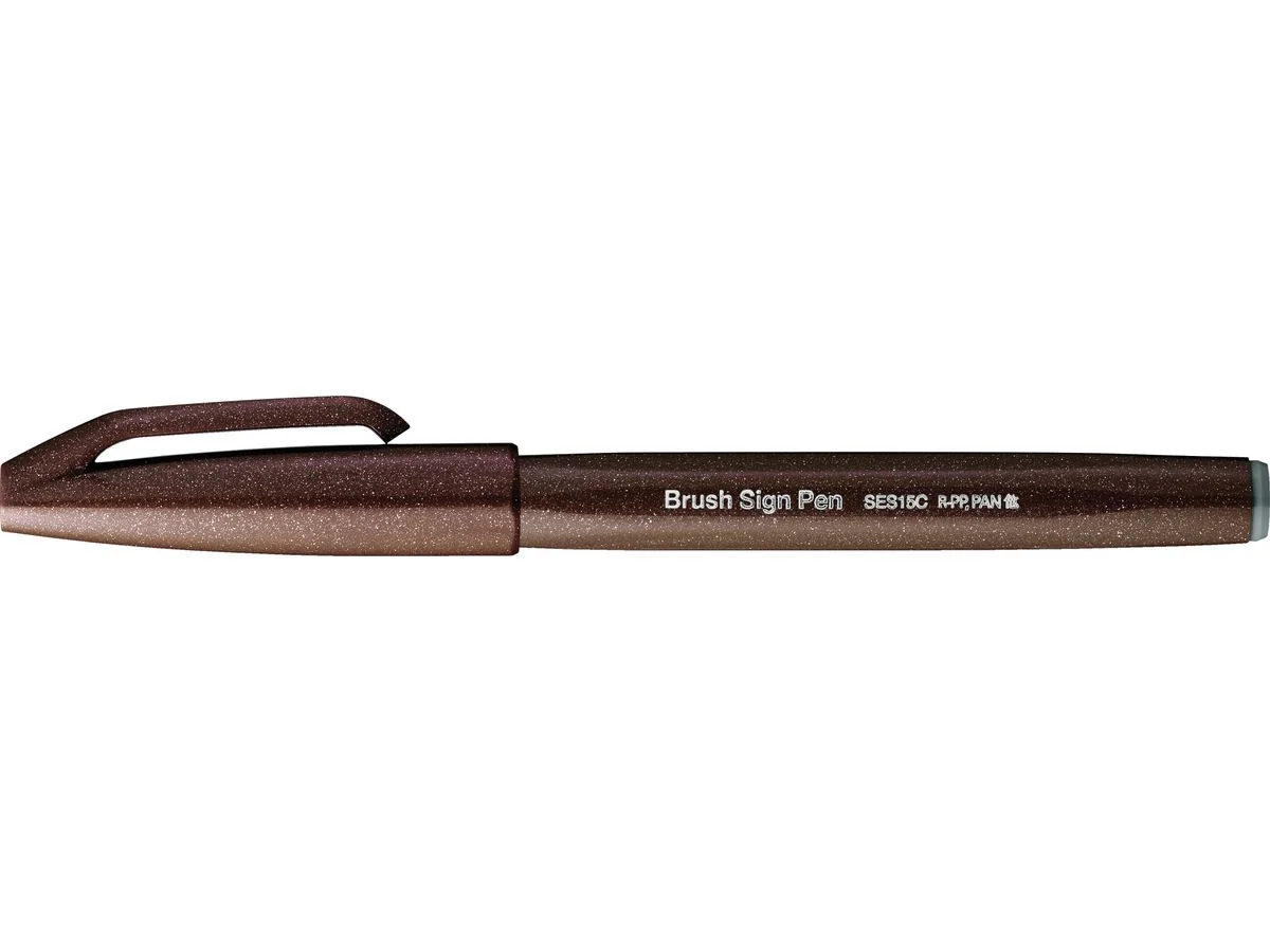 PentelArts Faserschreiber Brush Sign Pen SES15, dunkelbraun (EAN: 4902506412911)