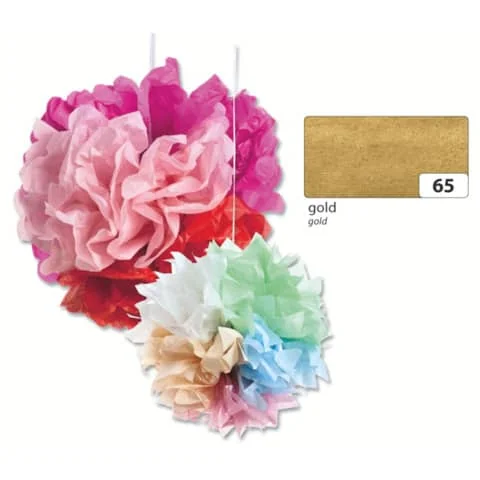 folia Seidenpapier, (B)500 x (H)700 mm, 20 g/qm, gold (EAN: 4001868034431)