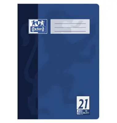 Oxford Schulheft, DIN A4, Lineatur 21 / liniert, 16 Blatt, dunkelblau (EAN: 4006144581708)