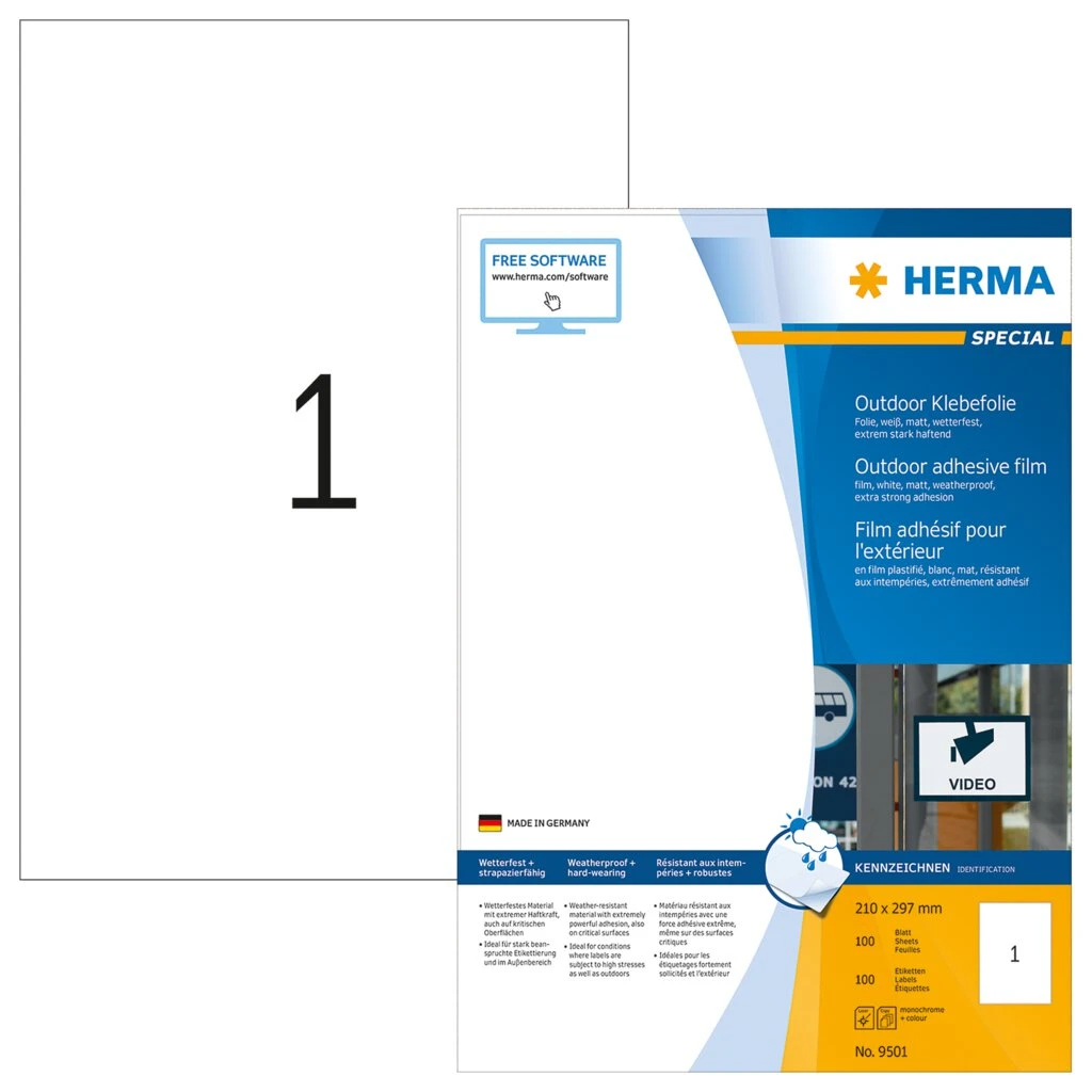HERMA Outdoor Folien-Etiketten SPECIAL, 210 x 297 mm (EAN: 4008705095013)
