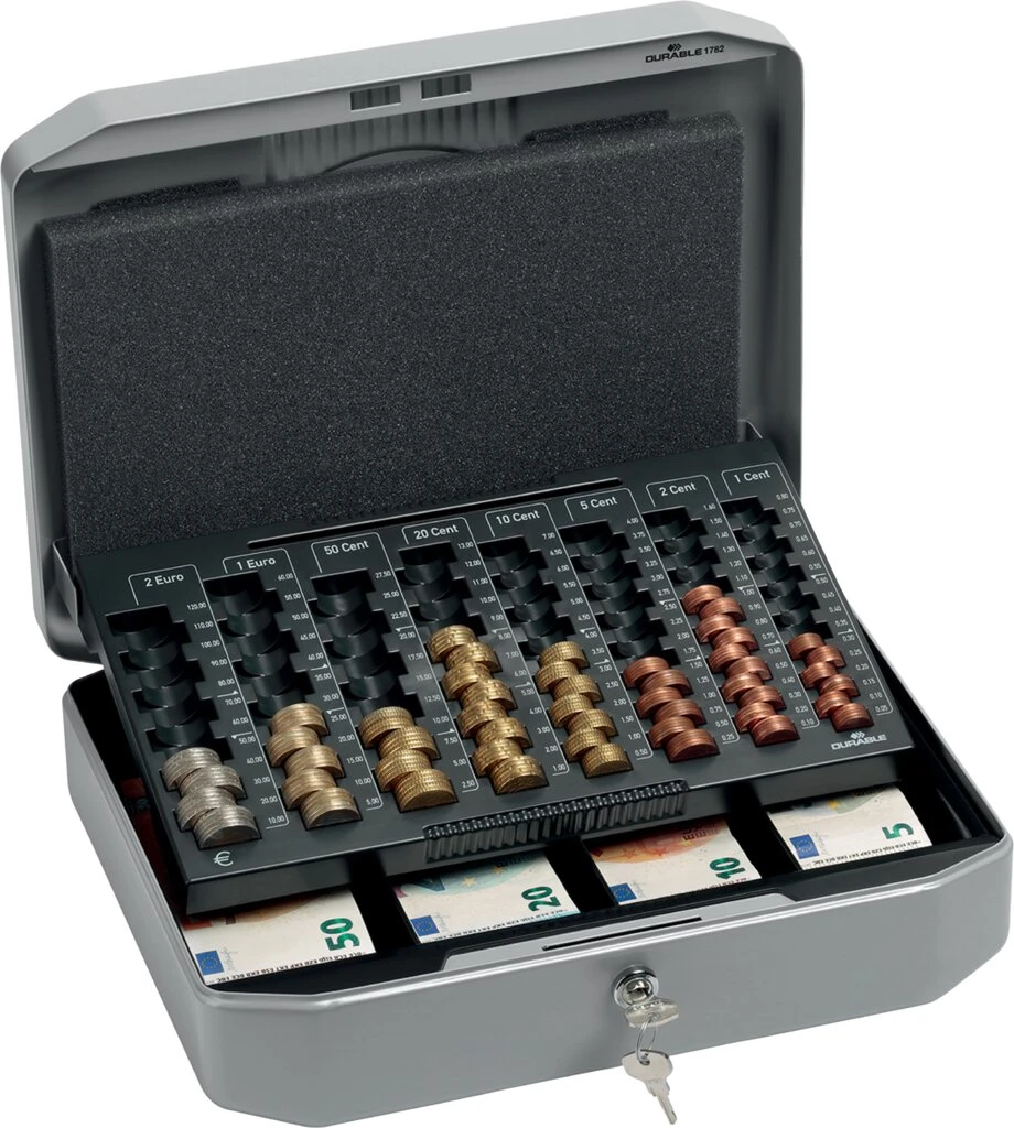 DURABLE Geldkassette EUROBOXX, (B)352 x (T)276 x (H)120 mm, grau (EAN: 4005546102887)