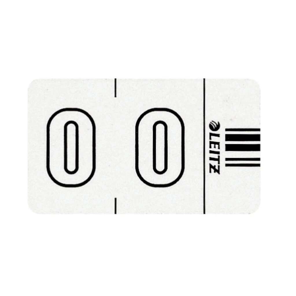 LEITZ Ziffernsignal Orgacolor "0", auf Streifen, weiß (EAN: 4002432313754)