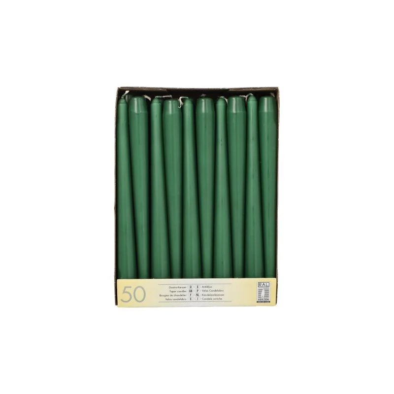 STARPAK Leuchterkerzen, 22 mm, dunkelgrün, 50er Pack (EAN: 4002911179697)