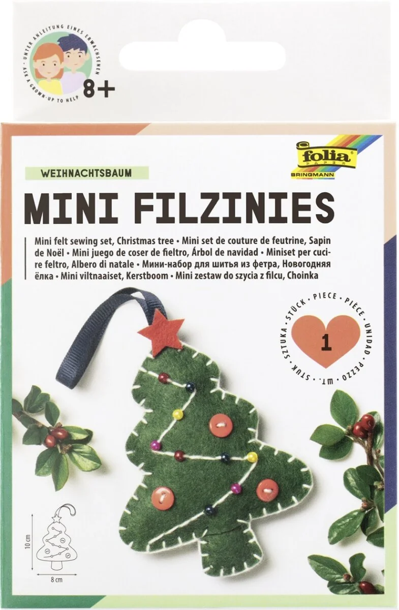 folia Mini Filz-Nähset "Filzinies", 21-teilig, Christbaum (EAN: 4001868109771)