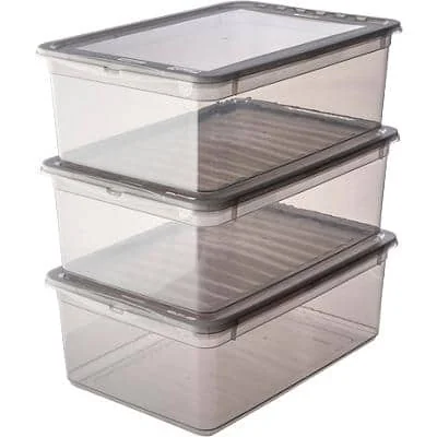keeeper Aufbewahrungsboxen-Set "bea", 3x 11 L, crystal-grey, grau-transparent (EAN: 4052396092554)