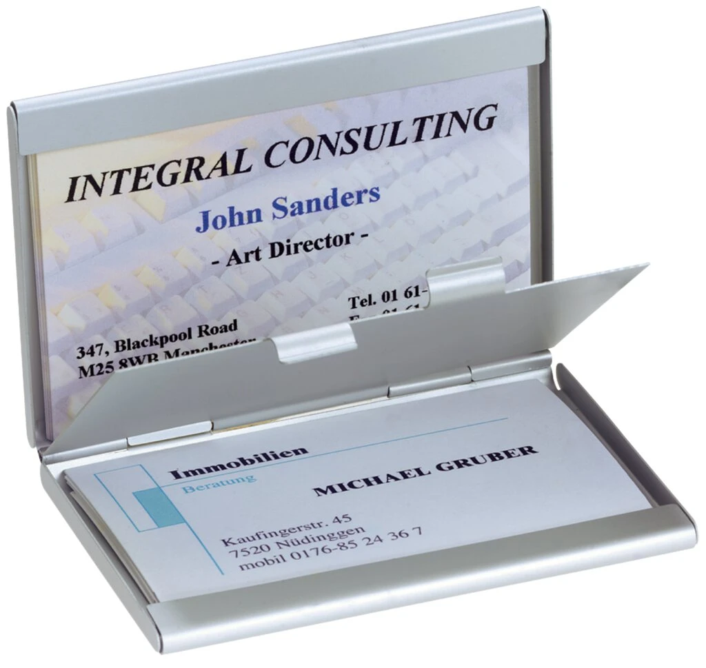 sigel Visitenkarten-Etui "Twin", Aluminium, silber, matt (EAN: 4004360980633)