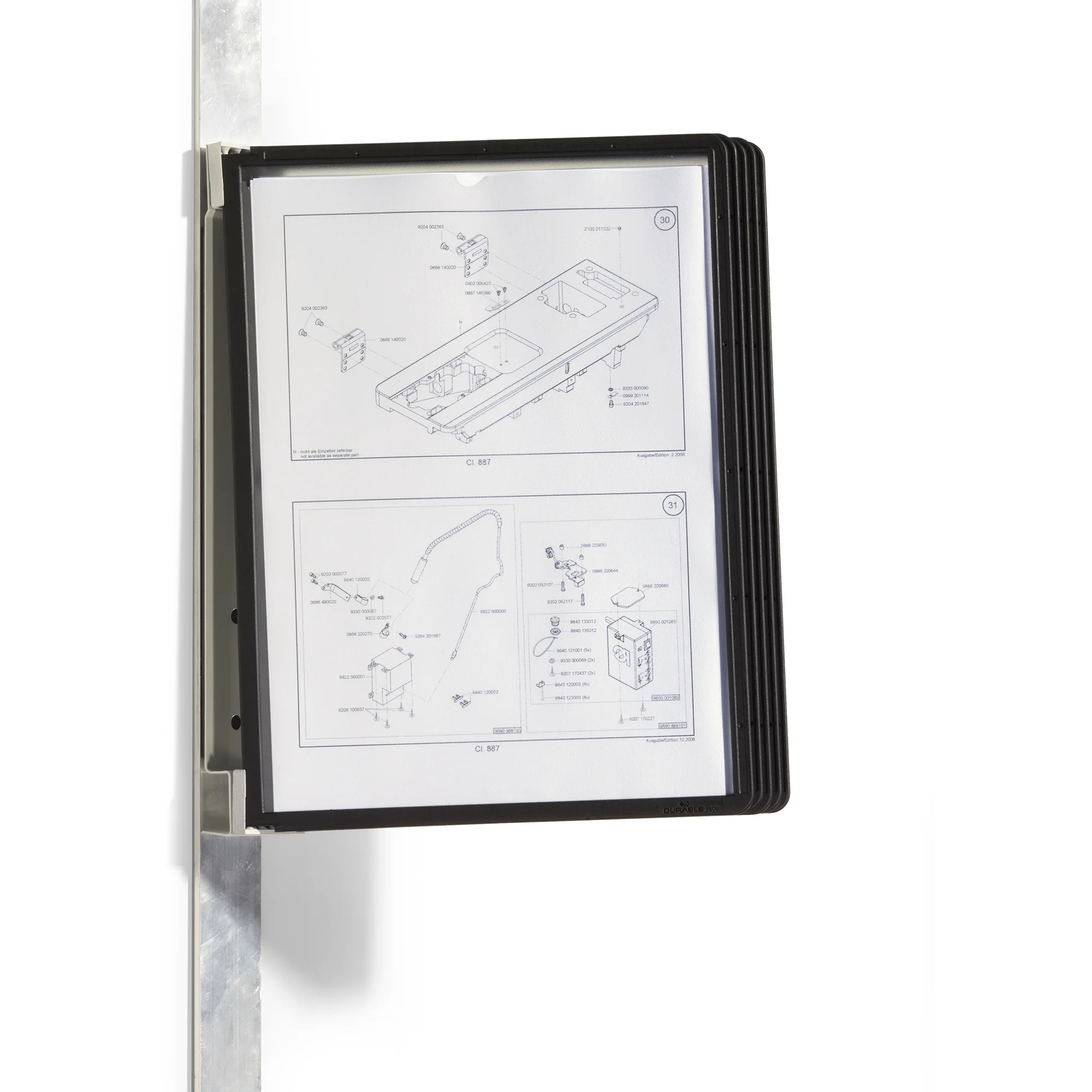 DURABLE Sichttafelsystem VARIO MAGNET wall 5, Set, schwarz (EAN: 4005546506517)