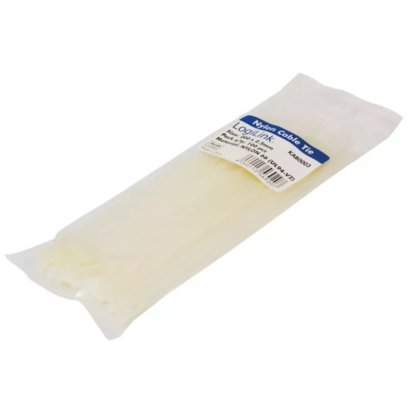 LogiLink Kabelbinder, 200 x 2,5 mm, Nylon, weiß (EAN: 4260113569207)