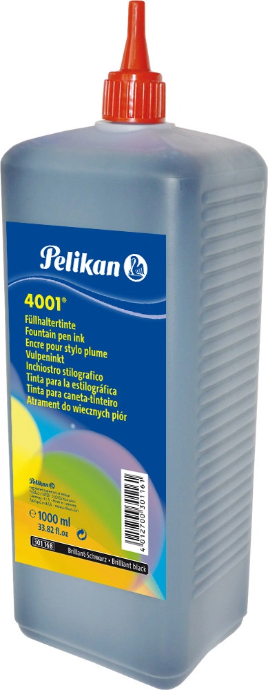 Pelikan Tinte 4001 in Kunststoff-Flasche, brillant-schwarz (EAN: 4012700301161)