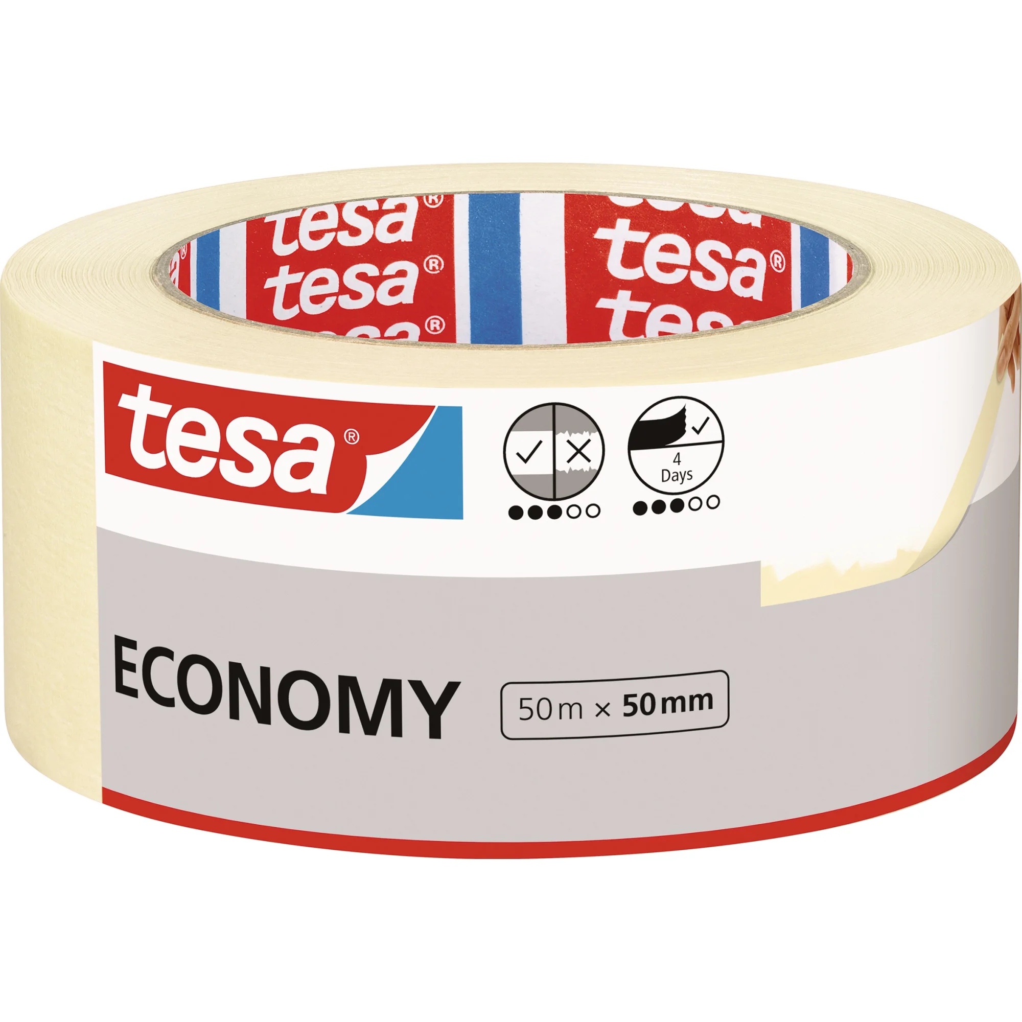 tesa Papierabdeckband ECONOMY, 50 mm x 50 m, chamois (EAN: 4042448804853)