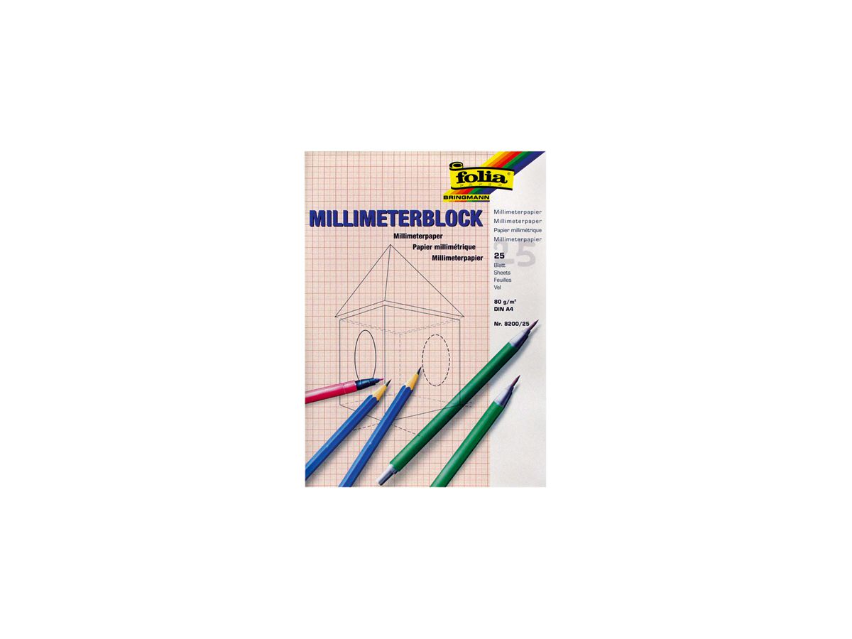 folia Millimeterpapier-Block, DIN A3, 80 g/qm, 25 Blatt (EAN: 4001868823257)
