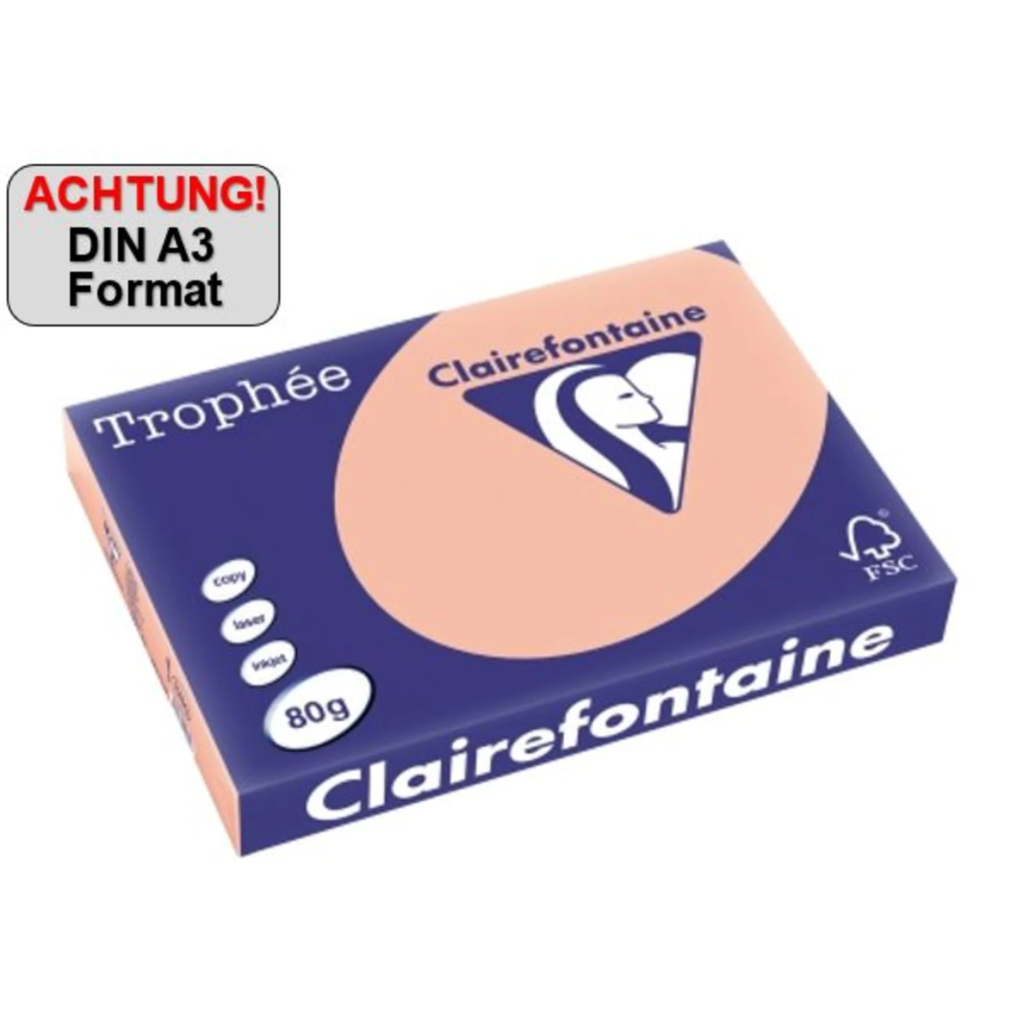 Clairefontaine Multifunktionspapier Trophée, A3, pfirsich (EAN: 3329680126006)