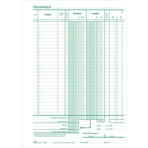 RNK Verlag Kassenbuch, DIN A4, mit Umsatzsteuererfassung, SD, weiß/gelb (EAN: 4002871315500)