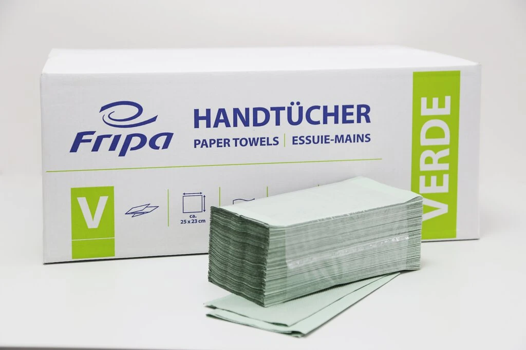 Fripa Handtuchpapier VERDE, 250 x 230 mm, V-Falz, grün (EAN: 4000883643581)