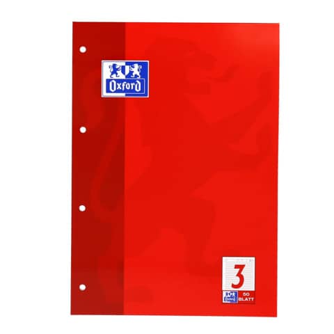 Oxford Arbeitsblock, DIN A4, 50 Blatt, Lineatur 3 (EAN: 4006144920965)