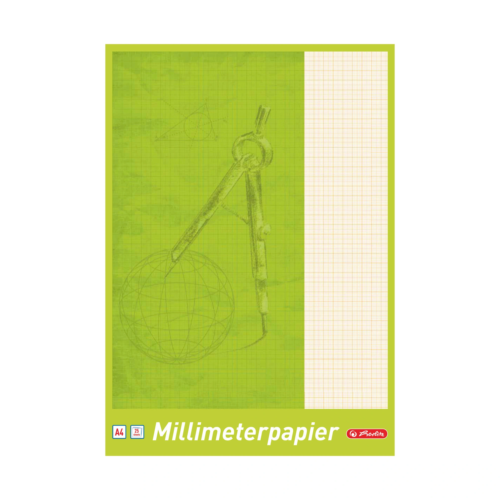 herlitz Millimeterpapier-Block DIN A4, 80 g/qm, 25 Blatt (EAN: 4008110690407)