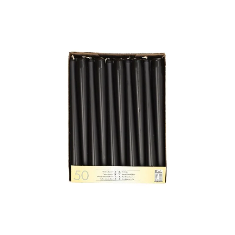 STARPAK Leuchterkerzen, 22 mm, schwarz, 50er Pack (EAN: 4002911103920)